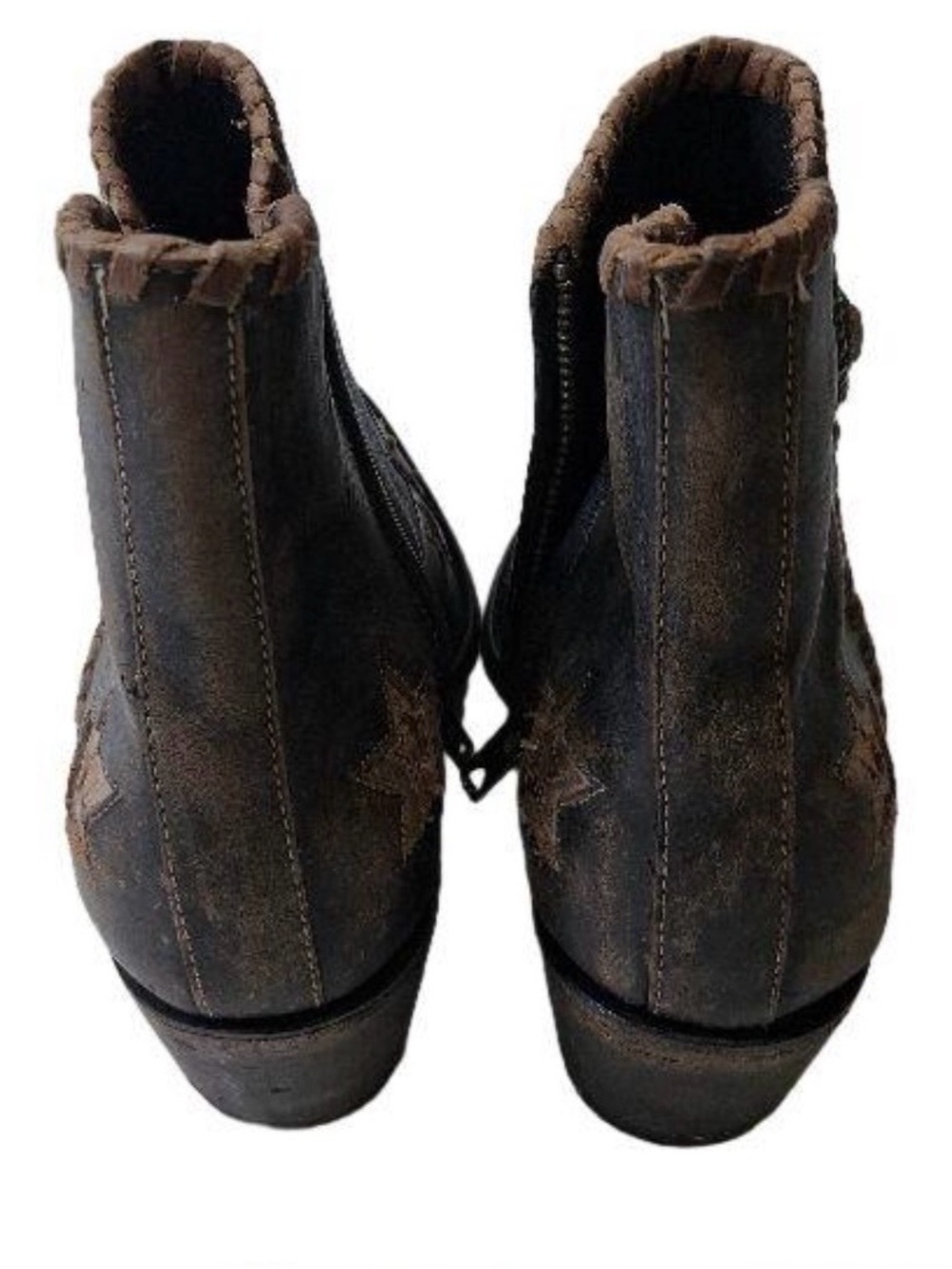 Old Gringo Glamis Distressed Leather Ankle Star Boots - Size 8 - Picture 5 of 7